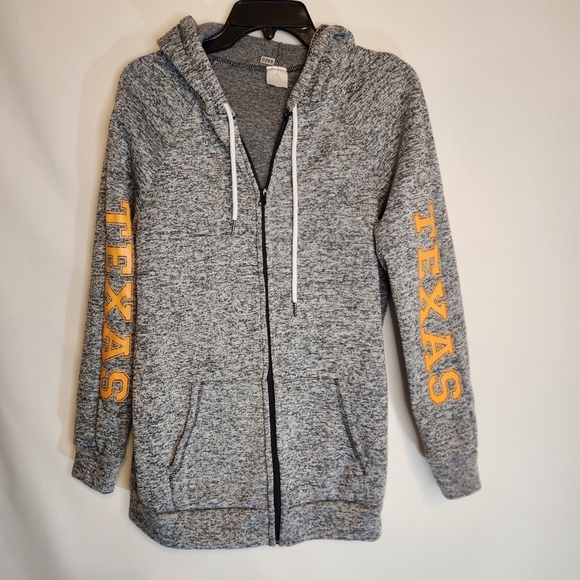 no brand Tops - Gray Texas Zip Up Hoodie Jacket S/M with Orange Lettering. Colligate